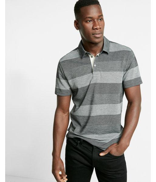 Express Mens Jacquard Stripe Jersey Polo