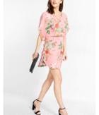 Express Womens Floral Print Lace-up Caftan Dress