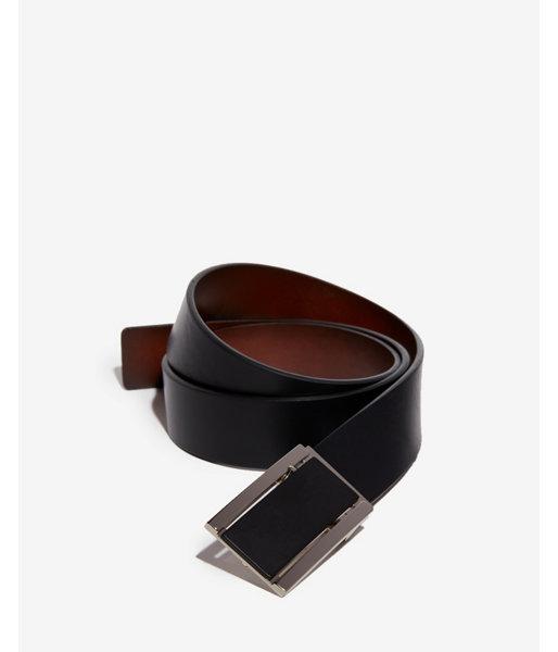 Express Mens Stretch Reversible Matte Center Plaque Belt