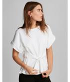 Express Womens Petite Tie Waist Rolled