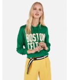 Express Womens Boston Celtics Nba Cropped Graphic Fleece Hoodie