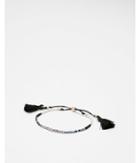 Express Womens Black Faceted Tassel Pull-cord Bracelet