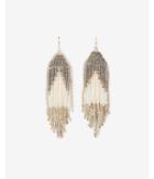Express Womens Tricolor Seed Bead Fringe Earrings