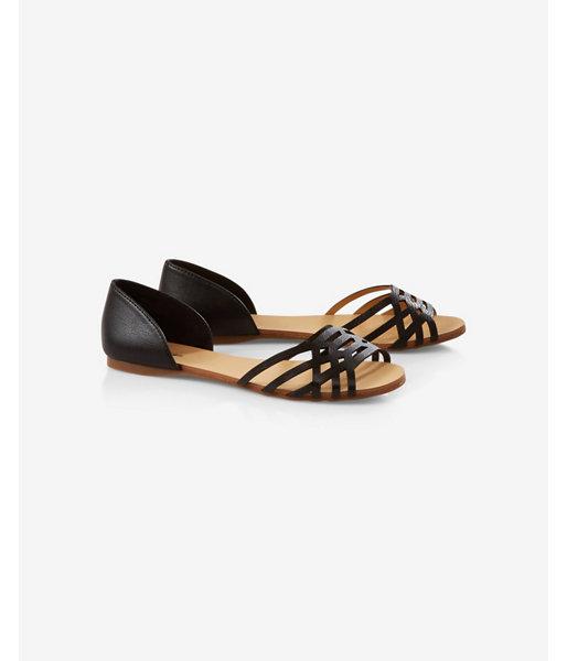 Express Womens Laser Cut Open Toe D'orsay Flat