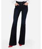 Express Womens High Waisted Button Fly Stretch Flare Jeans