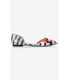 Express Women's Shoes Floral And Striped D'orsay Flat