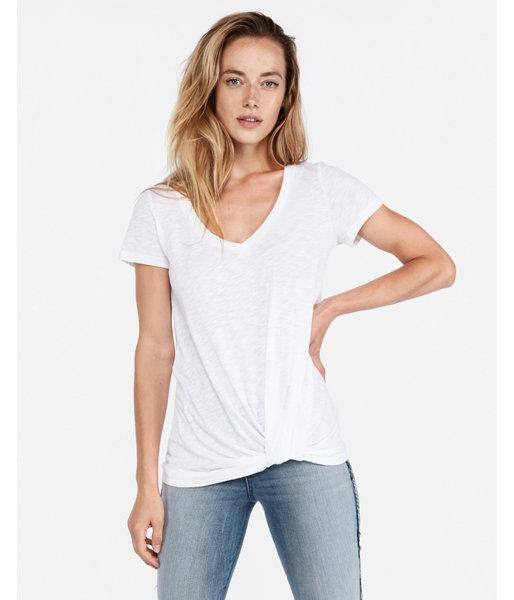 Express Womens Express One Eleven Twist Front V-neck Easy Tee