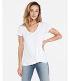 Express Womens Express One Eleven Twist Front V-neck Easy Tee