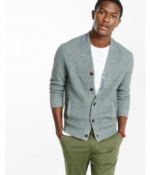 Express Wool Blend Solid Shawl Collar Cardigan