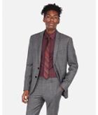 Express Mens Express Mens Extra Slim Textured Plaid Wool-blend Stretch