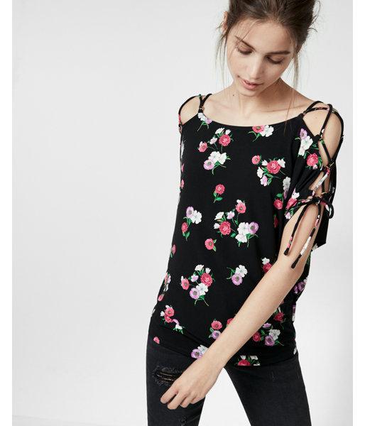 Express Floral Lattice Shoulder Dolman