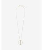 Express Womens Pave Bar And Circle Pendant Necklace