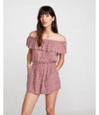 Express Womens Off The Shoulder Open Back Romper