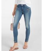 Express Mid Rise Beaded Stretch Ankle Jean