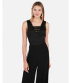 Express Womens Satin Bar Front Split Back Tank