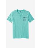 Express Men's Tees Aqua Slub Knit Graphic Henley T-shirt