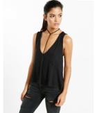 Express Womens Express One Eleven Deep V-neck Choker Halter Tank
