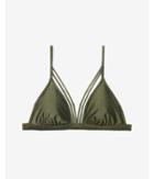 Express Womens Shimmer Mini Strap Front Triangle Bikini Top