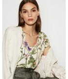 Express Womens Floral V-neck Gramercy Tee