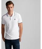 Express Mens Solid Tipped Small Lion Stretch Pique Polo