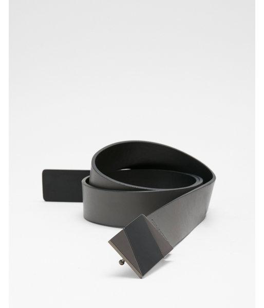 Express Mens Diagonal Stripe Matte Plaque Belt