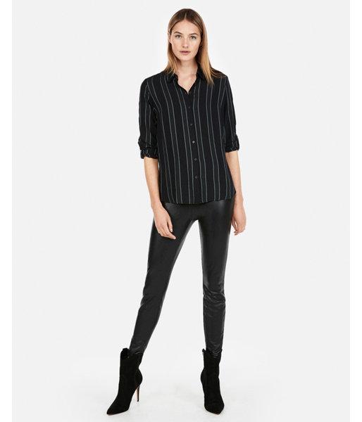 Express Womens Stripe No Pocket City Shirt By Express