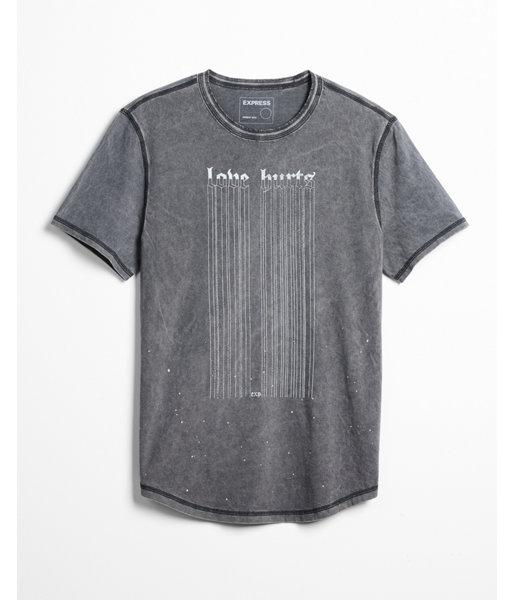 Express Mens Acid Wash Love Hurts Graphic Tee