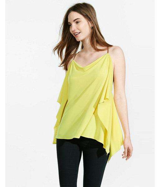Express Women's Camis Cittus Yellow Omega Chain Strap Drapey Cami