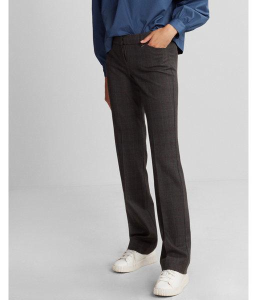 Express Womens Oxford Plaid Low Rise Barely Boot Editor Pant