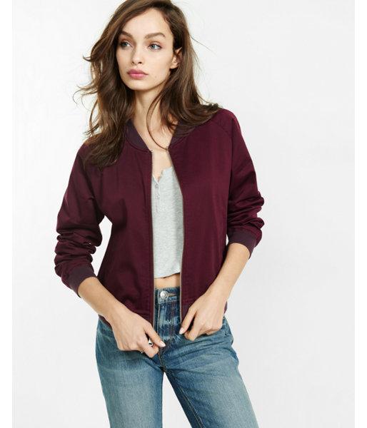 Express Raglan Sleeve Bomber Jacket