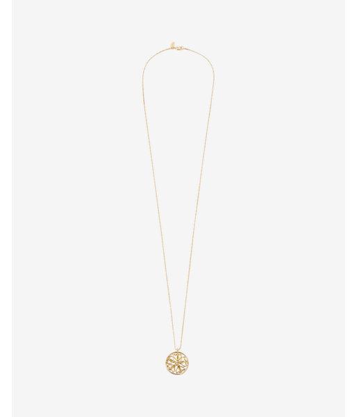 Express Womens Shell Inlay Filigree Pendant Necklace
