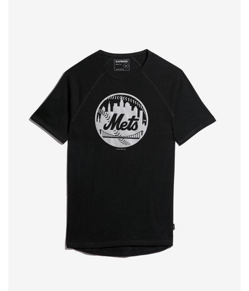 Express Mens New York Mets Reflective Graphic Tee