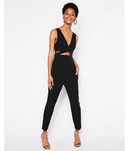 Express Womens Cut-out Plunge Front Jumpsuit