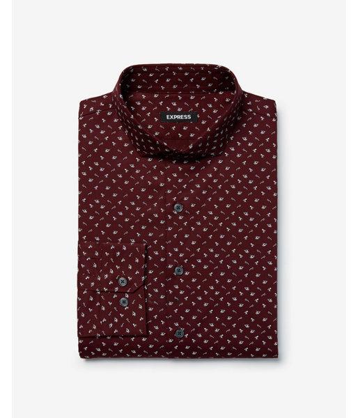 Express Mens Extra Slim Micro Print Cotton Dress