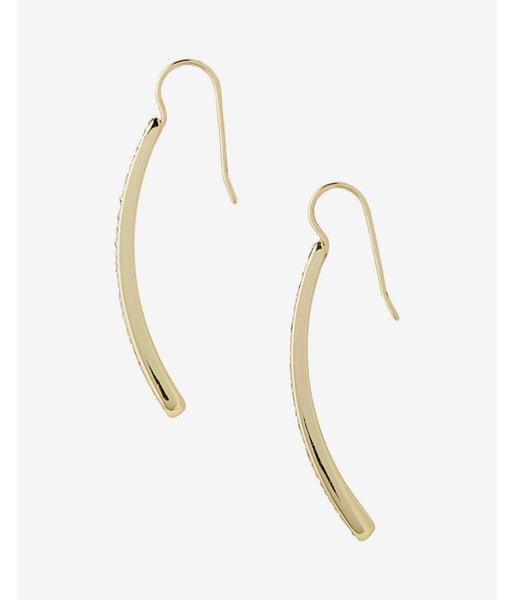 Express Womens Pave Metal Bar Earrings