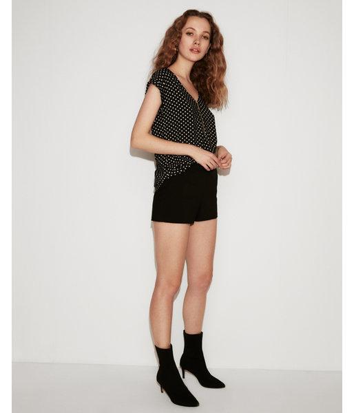 Express Womens Polka Dot Zip Front Gramercy Tee