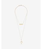 Express Womens Shiny Airplane Layered Necklace