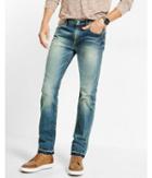 Express Mens Slim Leg Slim Fit Released Hem Jeans