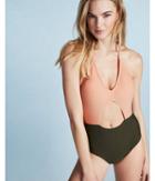 Express Womens Colorblock Cut-out One-piece