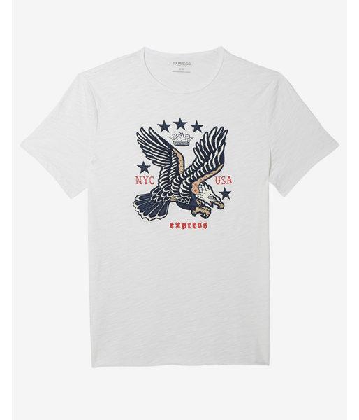 Express Mens Eagle Crew Neck Graphic Tee