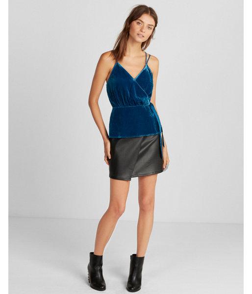 Express Petite Velvet Wrap Cami