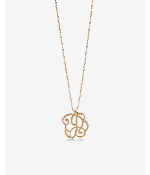 Express Womens Script Monogram J Pendant Necklace