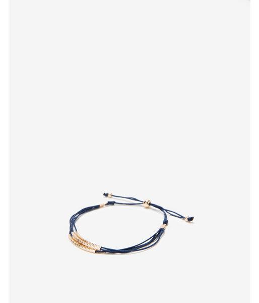 Express Womens Hammered Metal Pull-cord Bracelet