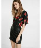 Express Womens Poppy Print Tie Back Short