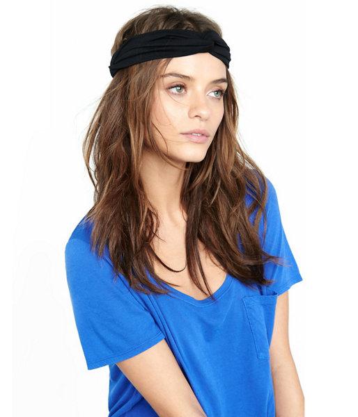 Express Womens Black Crossed Loop Stretch Headband
