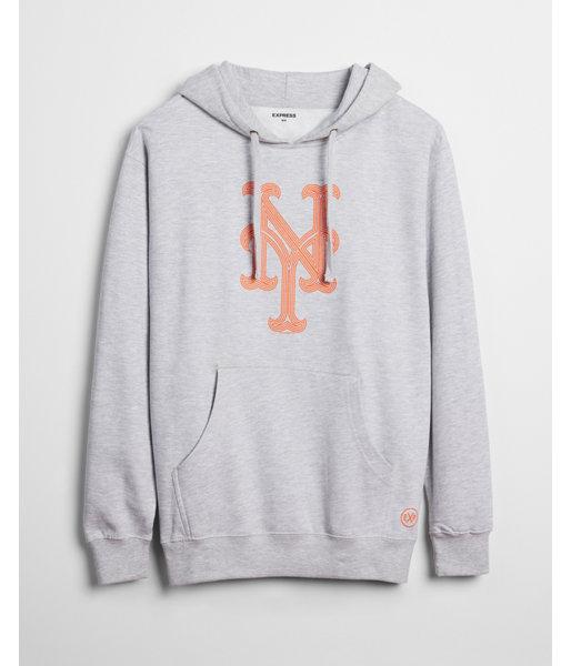 Express Mens New York Mets Graphic Fleece Hoodie