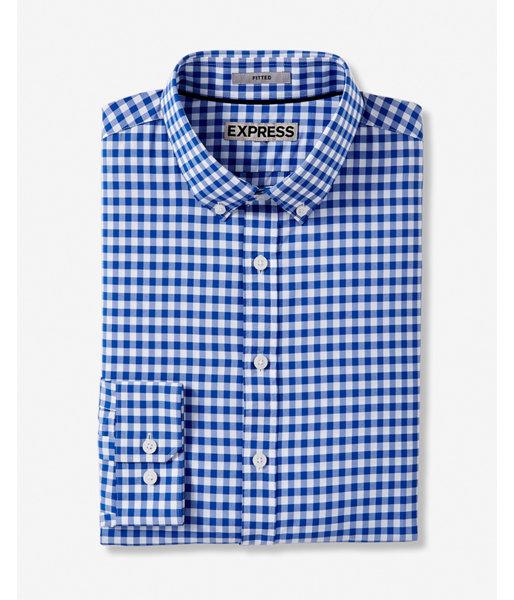 Express Mens Fitted Mini Check Nylon Dress