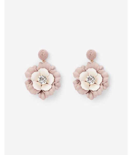 Express Womens Embellished Layered Flower Drop Earrings