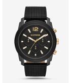 Express Mens Express Mens Rivington Black Textured Leather Band Multi-function Watch