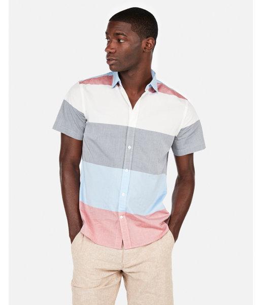 Express Mens Slim Stripe Short